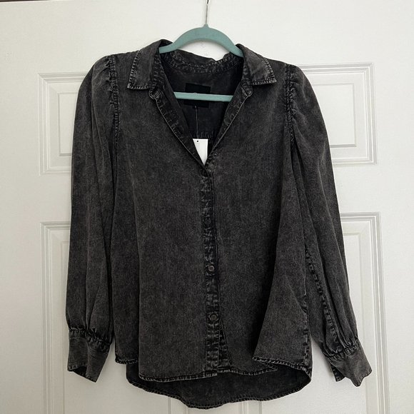 Rails Washed Grey Denim Shirt - Picture 1 of 4